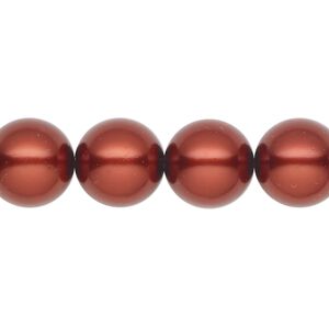Pearl 30pk dark copper, Preciosa Czech crystal 12mm round