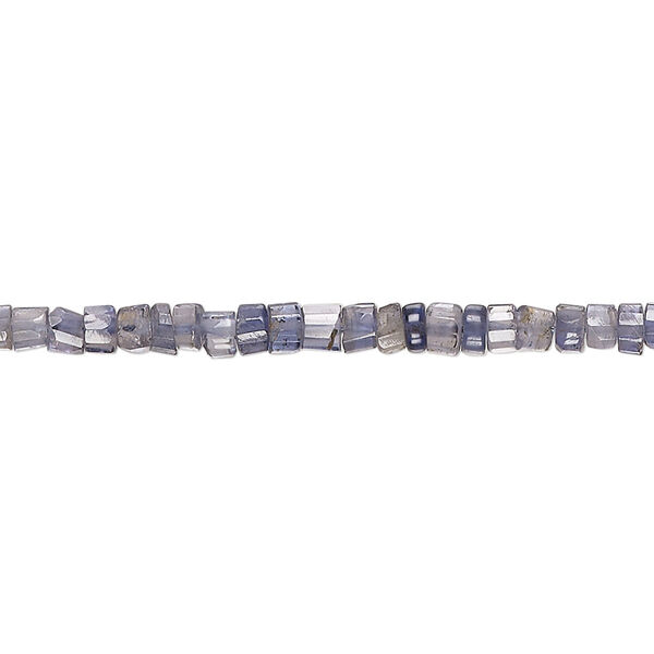 Bead, iolite (natural), 3x1mm-4x3mm hand-cut faceted heishi, B grade, Mohs hardness 7 to 7-1/2. Sold per 14-inch strand, approximately 170 beads. image number 0