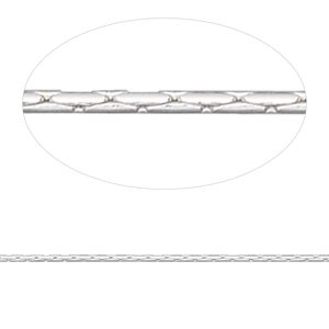 Chain 1pkg1 sterling silver Boston link, 0.9mm, Gossamer™ 5 foot unfinished