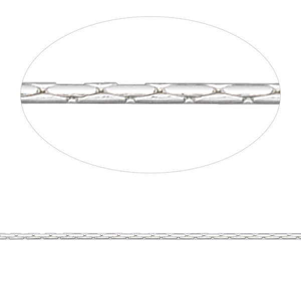 Chain, Gossamer™, sterling silver, 0.9mm Boston link. Sold per pkg of 5 feet. image number 0