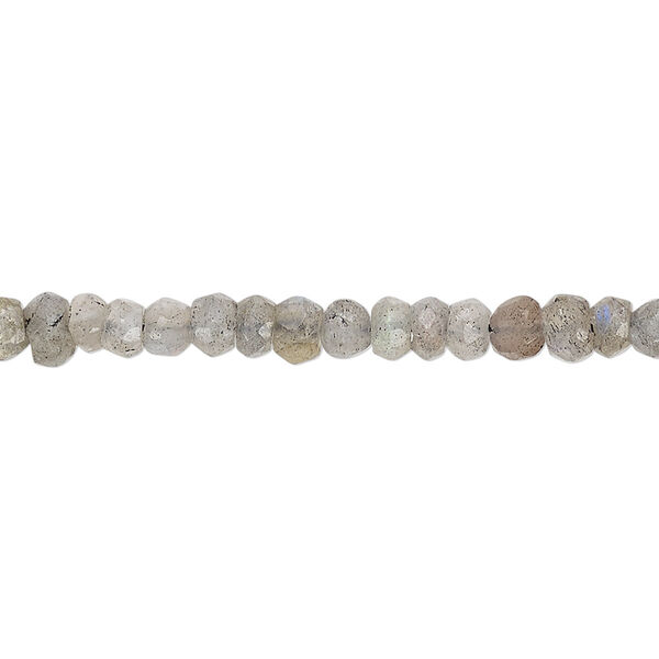 Labradorite 1pkg1, hand-cut faceted rondelle bead natural C grade, 13 inch 4x2mm-6x4mm image number 0