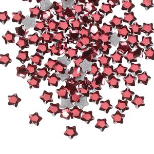 Flat back 720pk scarlet foil back, Swarovski® hotfix 4mm star flower 2754