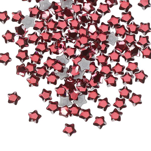 Flat back 720pk scarlet foil back, Swarovski® hotfix 4mm star flower 2754 image number 0