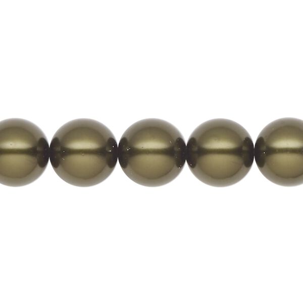 Pearl 10pk dark green, Preciosa Czech crystal 10mm round image number 0