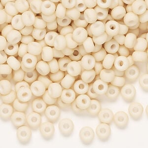 Seed bead, Miyuki, glass, 1pkg250g, #6 rocaille, opaque matte glazed luster antique beige (RR-2022)