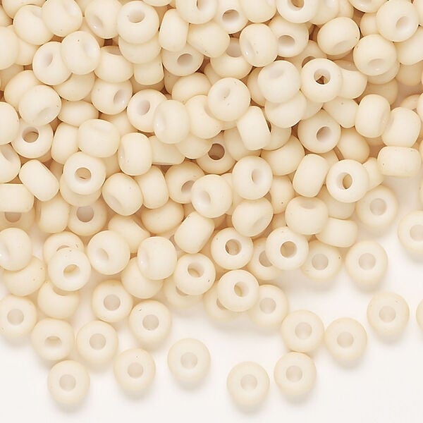 Seed bead, Miyuki, glass, 1pkg250g, #6 rocaille, opaque matte glazed luster antique beige (RR-2022) image number 0