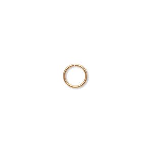 Jump ring, gold-plated brass, 7mm round, 5.5mm inside diameter, 20 gauge. Sold per pkg of 1,000.