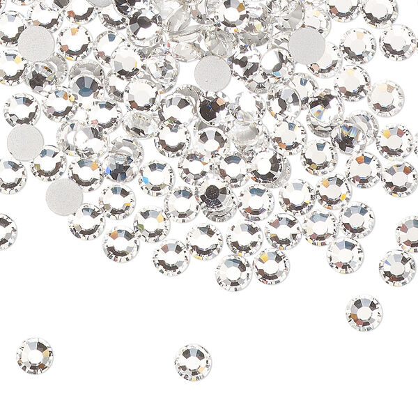 Flat back, Dance With Me™ crystal rhinestone, crystal clear, foil back, 3.8-4mm rose, SS16. Sold per pkg of 1,440 (10 gross). image number 0