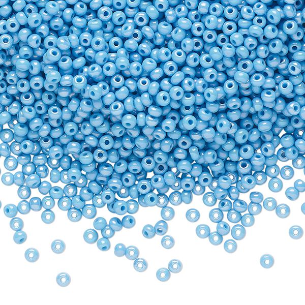 Seed bead, Preciosa Ornela Czech glass, pkg/50g, #11 rocaille, opaque rainbow turquoise, (64050). image number 0