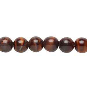 Red tigereye 1pkg10, round bead 8mm