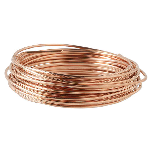 Wire, Wrapit®, bright copper, dead-soft, round, 14 gauge. Sold per 0.25-pound spool, approximately 19 feet. image number 0