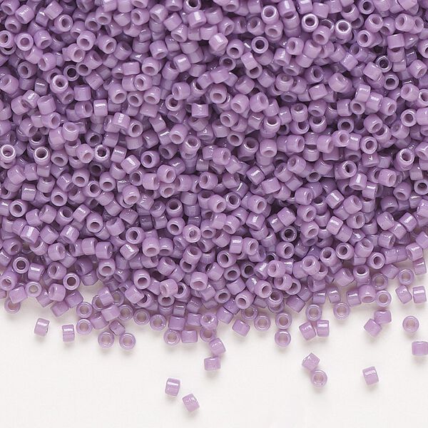Seed bead, Delica®, glass, pkg/7.5g, #11 round, Duracoat® opaque outside dyed dark orchid (DB-2139). image number 0