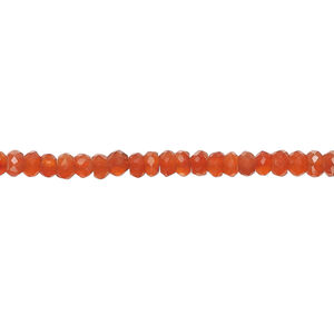 Carnelian 1pkg1, hand-cut faceted rondelle bead, dark 13 inch 3x2mm-5x3mm