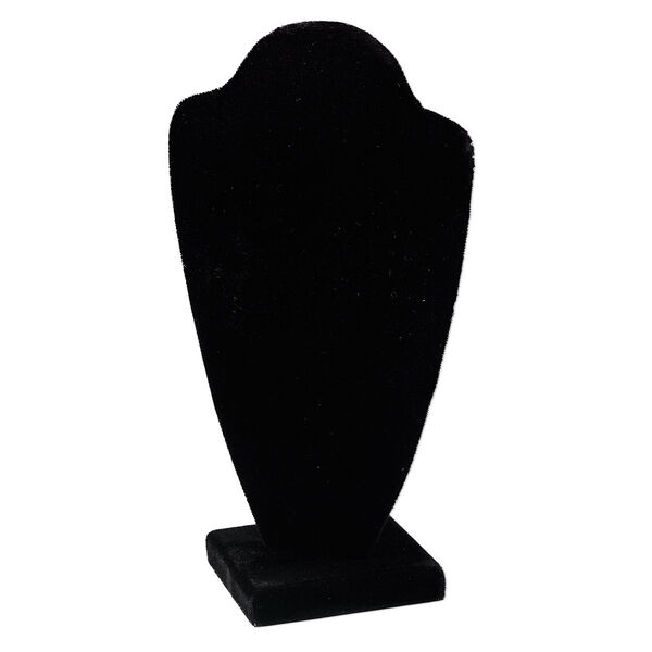 Display, necklace, velvet, black, 9 x 5-1/2 x 4-3/4 inches. Sold individually. image number 0