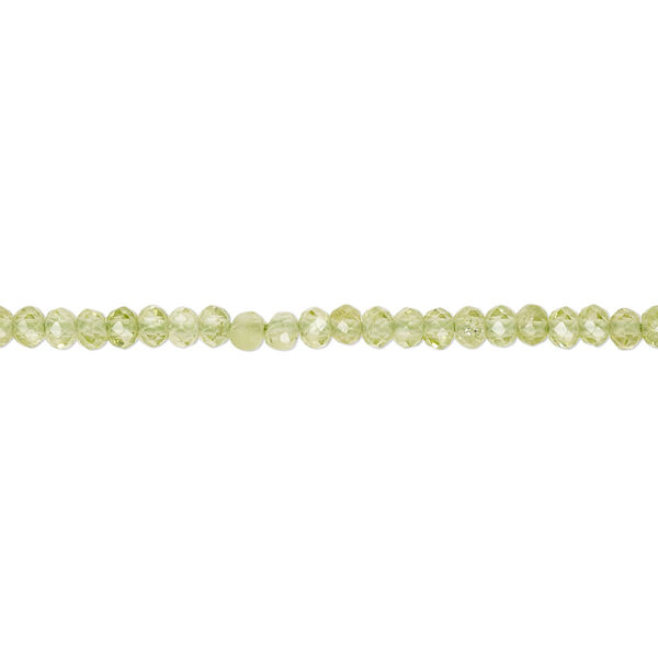 Bead peridot 1pk, 3x2mm faceted rondelle B grade natural 15.5-16 inch image number 0
