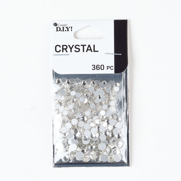 Flat back mix 1pkg360, glass, clear, 3-4.8mm faceted round, SS12 / SS16 / SS20. image number 0