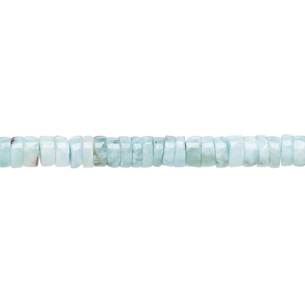 Larimar 1pkg1, hand-cut rondelle bead natural B grade, 8 inch 4x1mm-5x2mm image number 0