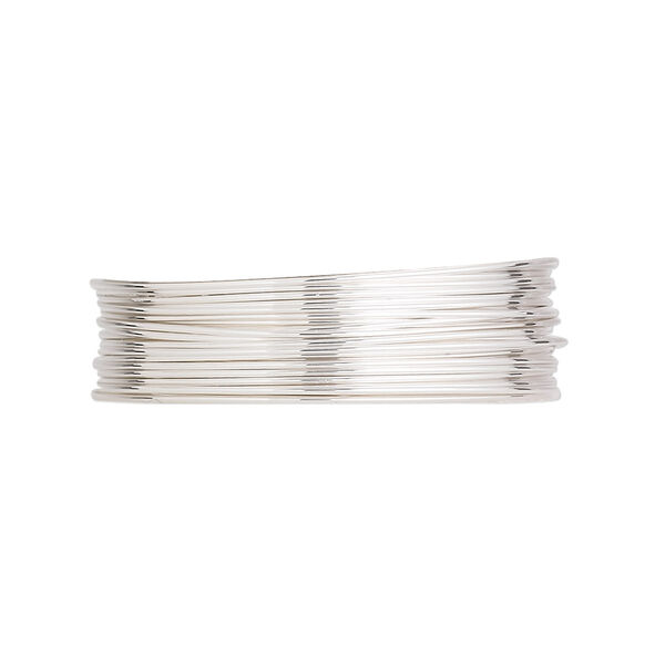 Wire, Argentium® silver, half-hard, round, 24 gauge. Sold per pkg of 25 feet. image number 0