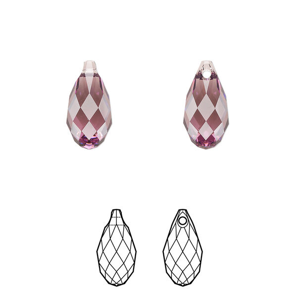 Briolette 2pk iris, Crystal Passions® 13x6.5mm pendant drop 6010 image number 0