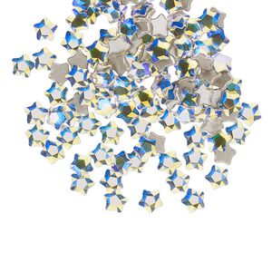 Flat back 720pk crystal AB foil back, Swarovski® 4mm star flower 2754