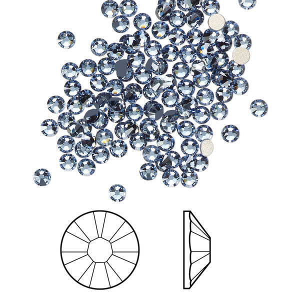 Flat back 1440pk denim blue foil back, Swarovski® 2.5-2.7mm rose round SS9 2058 image number 0