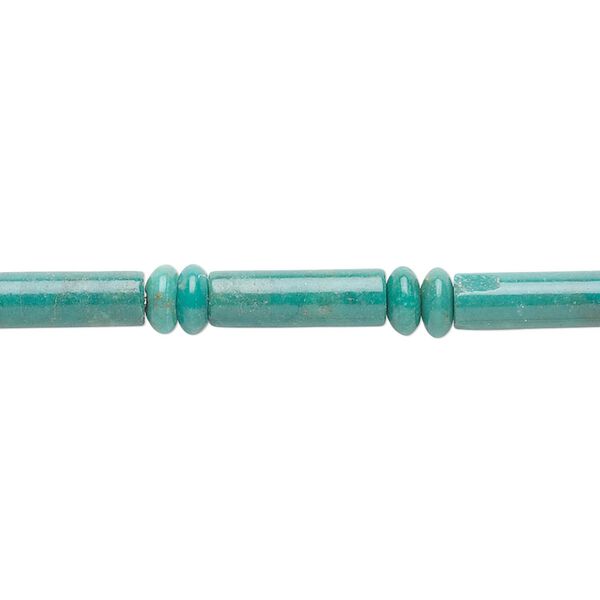 Turquoise 1pkg1, southwest tube / rondelle bead 15.5-16 inch 14x5mm / 5x2mm image number 0