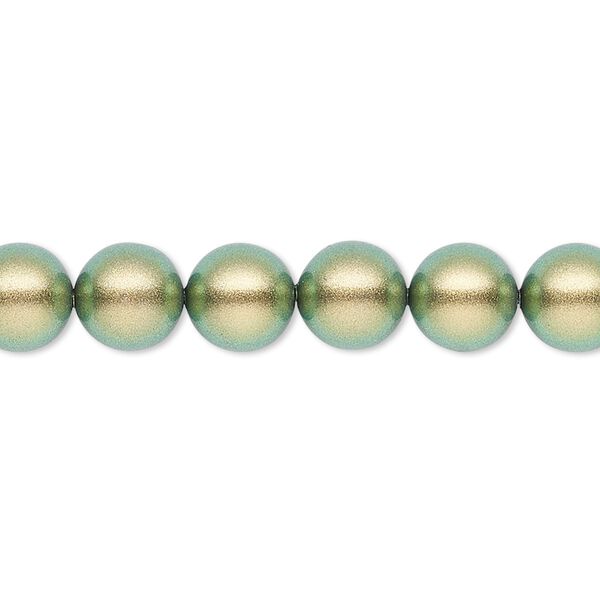 Pearl 50pk iridescent green, Crystal Passions® 8mm round 5810 image number 0