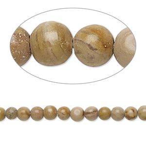 Landscape stone / tigerskin "jasper" 1pkg1, round bead natural 15 inch 4-5mm