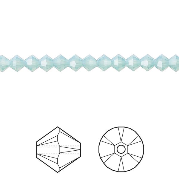 Bead 48pk Pacific opal, Crystal Passions® 4mm bicone 5328 image number 0