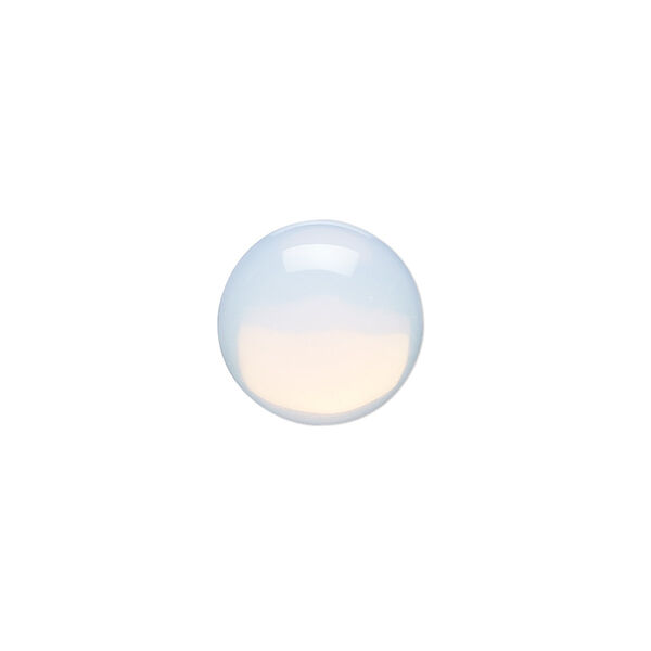 Cabochon, sea "opal" (glass), 14mm calibrated round. Sold per pkg of 10. image number 0