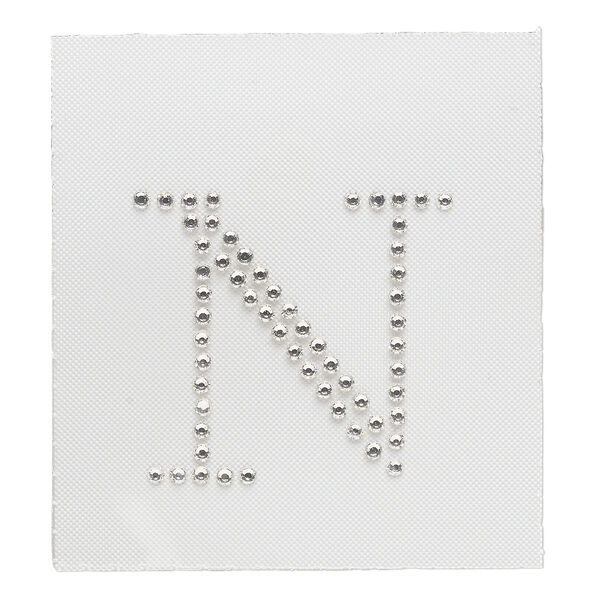 Iron-on transfer 1pk crystal clear, Preciosa Czech crystal 36x33.5mm "N" image number 0