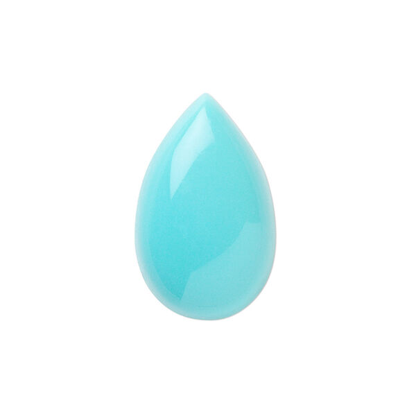 Cabochon, Sleeping Beauty turquoise (stabilized), 8x5mm calibrated pear, B grade, Mohs hardness 5 to 6. Sold per pkg of 2. image number 0
