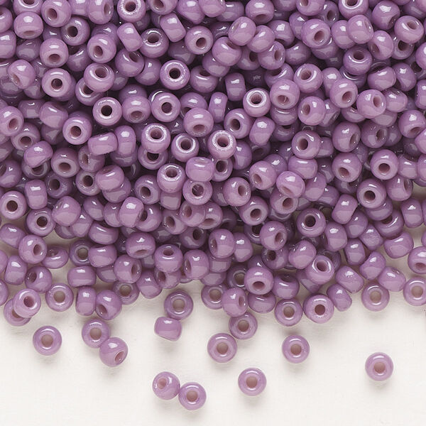 Seed bead, Miyuki, glass, pkg/50g, #8 rocaille, Duracoat® opaque outside dyed dark orchid, (RR-4489). image number 0