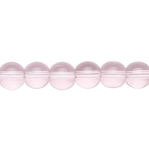 Bead, glass, pink, 8mm round. Sold per 36-inch strand. image number 0