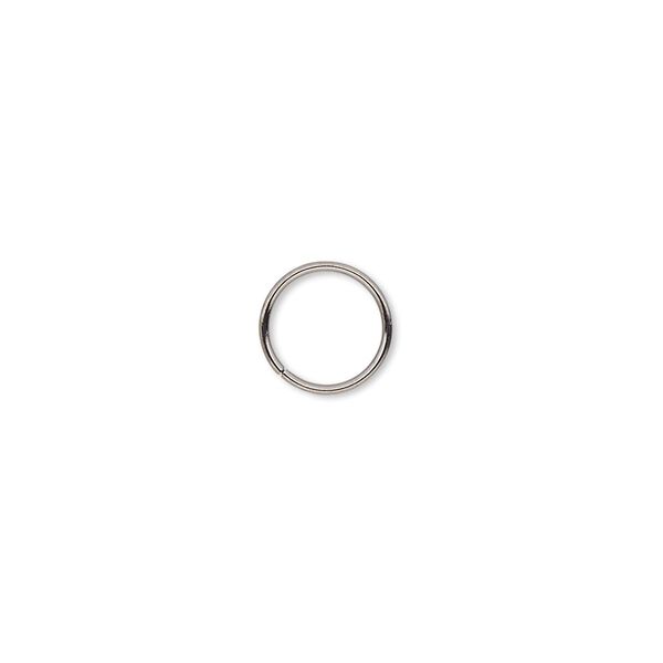 Jump ring, gunmetal-plated brass, 9mm round, 7.5mm inside diameter, 20 gauge. Sold per pkg of 100. image number 0