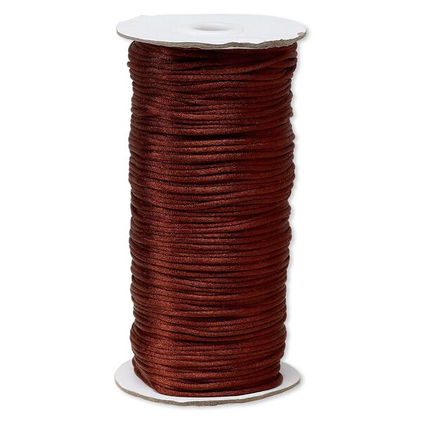 Cord, Satinique™, satin, copper, 2mm regular. Sold per 400-foot spool. image number 0