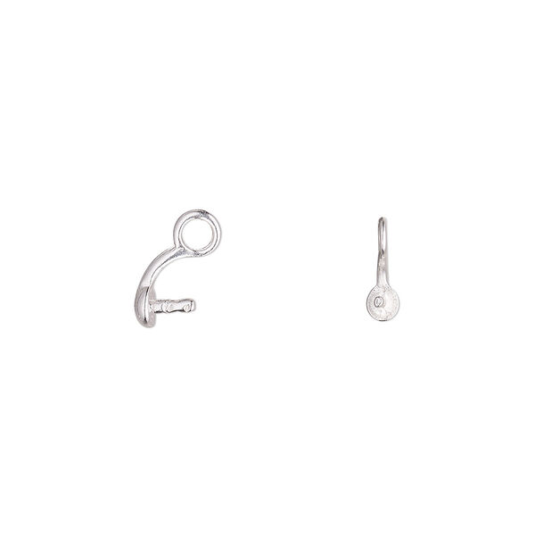 Cup, silver-plated brass, 2mm cup with 2mm peg, fits 6mm half-drilled bead. Sold per pkg of 10. image number 0