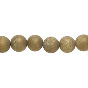 Druzy agate 1pkg1, matte round bead 8 inch 8mm