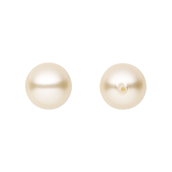 Pearl 45pk cream, Preciosa Czech crystal 12mm half-drilled round image number 0