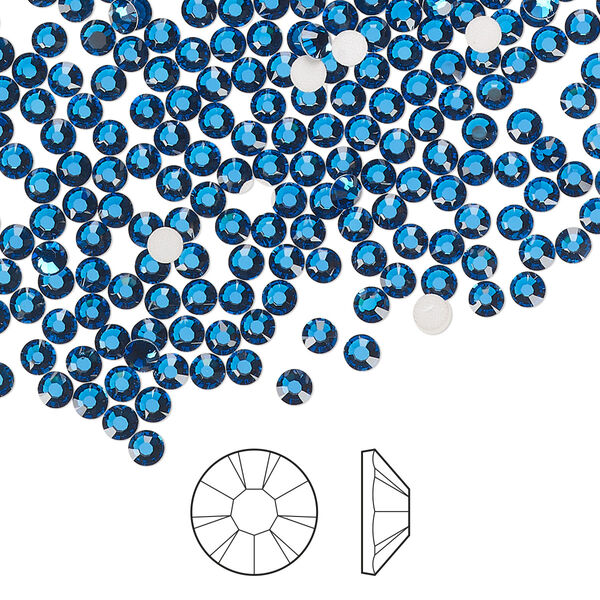 Flat back 1440pk Capri blue foil back, Preciosa MAXIMA Czech crystal rhinestone 2.5-2.7mm chaton rose round SS9 image number 0
