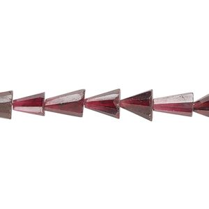 Rhodolite garnet 1pkg1, hand-cut faceted cone bead natural 14 inch 7x5mm-10x7mm