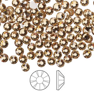 Flat back 1440pk light Colorado topaz foil back, Preciosa MAXIMA Czech crystal rhinestone 3.8-4mm chaton rose round SS16