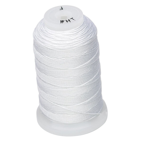 Thread, Purely Silk™, white, size F. Sold per 140-yard spool. image number 0