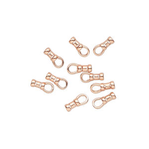 Crimp end 1pkg10 copper-plated, 4x2.5mm tube / loop / 1.2mm inside diameter, brass / JBB Findings