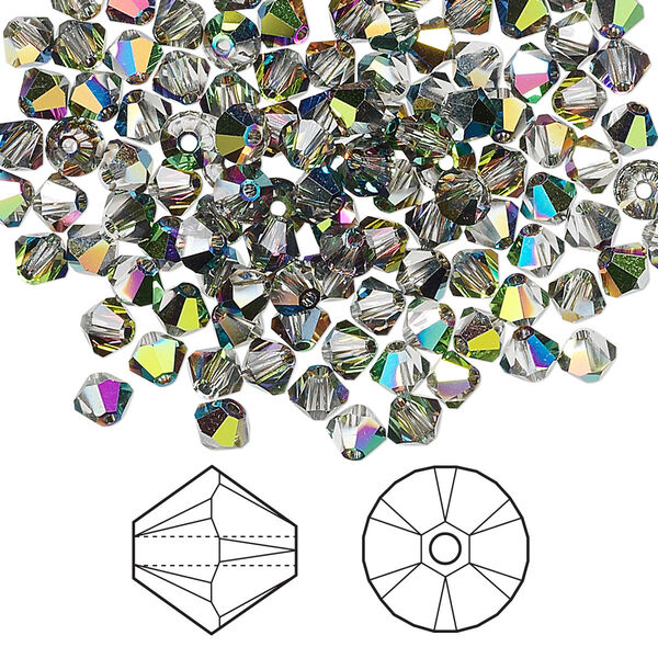Bead 1440pk crystal vitrail medium, Swarovski® 4mm XILION bicone 5328 image number 0