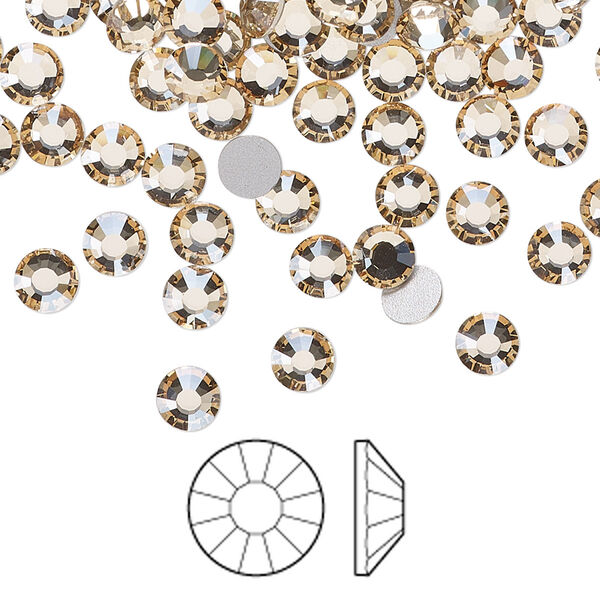 Flat back 1440pk crystal honey foil back, Preciosa Viva 12® Czech crystal rhinestone 4.6-4.8mm chaton rose round SS20 image number 0