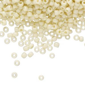 Seed bead, TOHO BEADS®, glass, pkg/7.5g, #8 round, opaque light beige (TR-08-51).