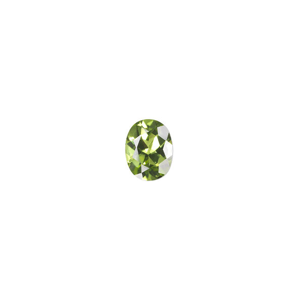 Gem, peridot (natural), 9x7mm faceted oval, A grade, Mohs hardness 6-1/2 to 7. Sold individually. image number 0