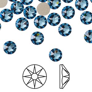 Flat back 288pk ice blue foil back, Swarovski® ReCreated™ 6.32-6.5mm XIRIUS rose round SS30 2088