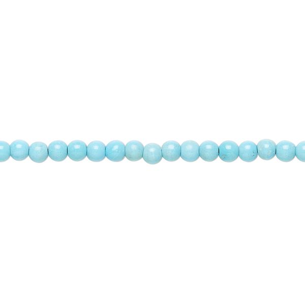 Sleeping beauty turquoise 1pkg1, round bead natural 15.5-16 inch 3mm image number 0